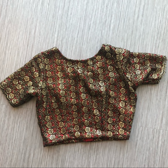 2 INDIAN SARI BLOUSE / CROP TOPS - Picture 3 of 3